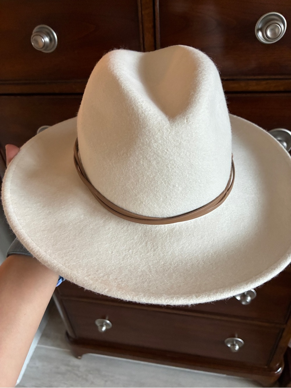 Anthropologie Ivory Wool Hat